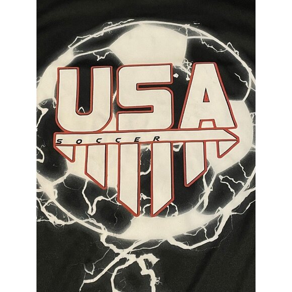 Tek Gear USA Soccer shirt mens large teens short sleeve Kohl's black - Picture 5 of 8
